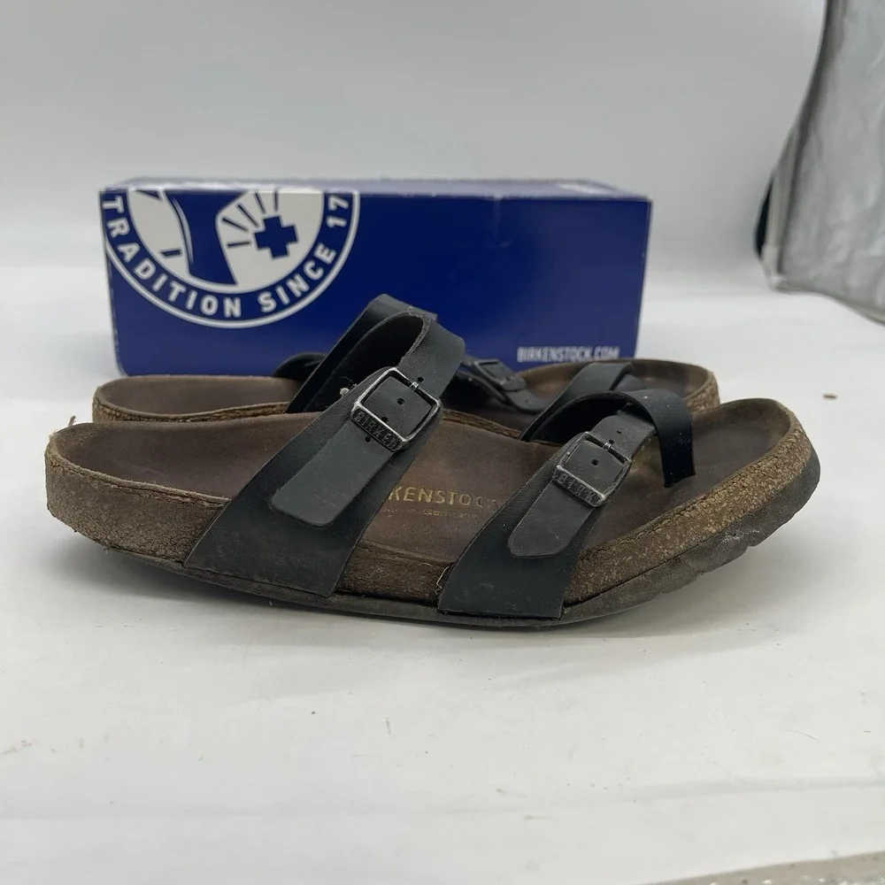 Birkenstock Sandals Womens 5.5 M 7.5 Black Mayari US 8 Adjustable Straps Slides